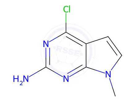 Chemical structure of 4-chloro-7-methyl-7H-pyrrolo[2,3-d]pyrimidin-2-amine