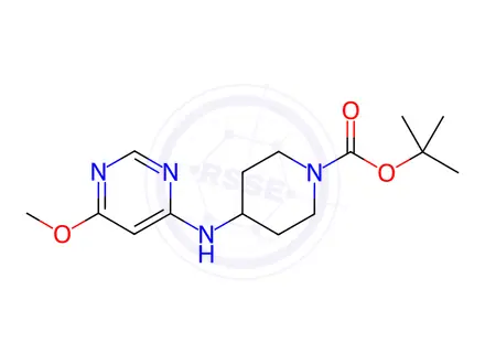 Chemical structure of 4-(6-Methoxy-pyriMidin-4-ylaMino)-piperidine-1-carboxylic acid tert-butyl ester