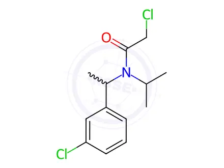 Chemical structure of 2-Chloro-N-(1-(3-chlorophenyl)ethyl)-N-isopropylacetamide