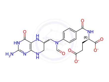 Chemical structure of 10-Formyl-5,6,7,8-tetrahydro Folic Acid Disodium
