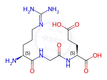 Chemical structure of H-Arg-Gly-Glu-OH trifluoroacetate salt