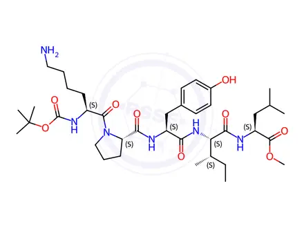Chemical structure of Boc-(Lys9)-Neurotensin (9-13)-methyl ester hydrochloride salt Boc-Lys-Pro-Tyr-Ile-Leu-OMe hydrochloride salt