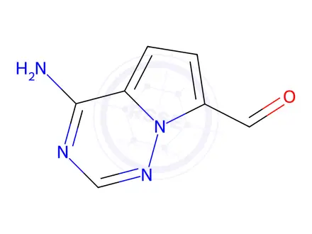 Chemical structure of 4-aminopyrrolo[2,1-f][1,2,4]triazine-7-carbaldehyde