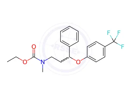 Chemical structure of Ethyl N-methyl-N-[3-phenyl-3-[4-(trifluoromethyl)phenoxy]propyl]carbamate