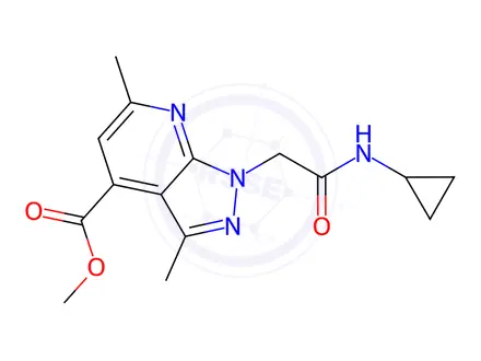 Chemical structure of Methyl 1-(2-(cyclopropylamino)-2-oxoethyl)-3,6-dimethyl-1H-pyrazolo[3,4-b]pyridine-4-carboxylate