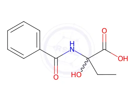 Chemical structure of Butyric acid, 2-benzamido-2-hydroxy-(6CI)