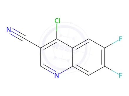 Chemical structure of 4-Chloro-6,7-difluoro-quinoline-3-carbonitrile