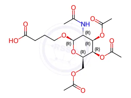 Chemical structure of Butanoic acid, 4-[[3,4,6-tri-O-acetyl-2-(acetylamino)-2-deoxy-β-D-galactopyranosyl]oxy]-