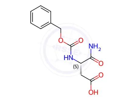 Chemical structure of Butanoic acid, 4-amino-4-oxo-3-[[(phenylmethoxy)carbonyl]amino]-, (3S)-