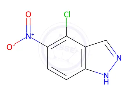 Chemical structure of 4-Chloro-5-nitro-1H-indazole