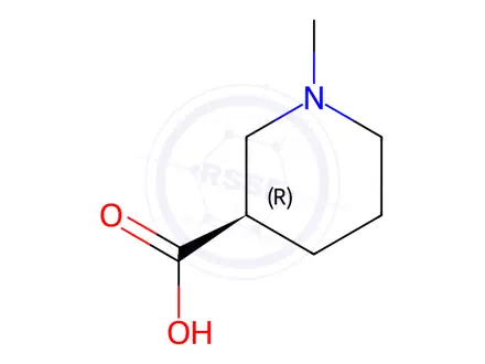 Chemical structure of (3R)-1-methylpiperidine-3-carboxylic acid