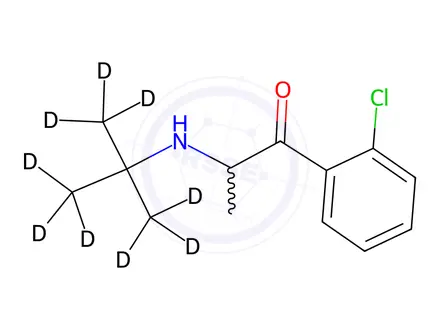 Chemical structure of 3-Deschloro-2-chloro Bupropion-d9 Hydrochloride