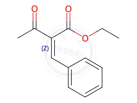 Chemical structure of Butanoic acid, 3-oxo-2-(phenylmethylene)-, ethyl ester, (2Z)-
