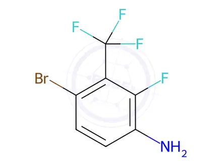 Chemical structure of 4-Bromo-2-fluoro-3-(trifluoromethyl)aniline