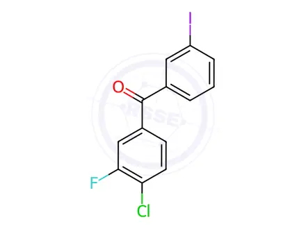 Chemical structure of 4-Chloro-3-fluoro-3'-iodobenzophenone