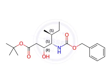 Chemical structure of (3R,4S,5S)-tert-Butyl 4-(((benzyloxy)carbonyl)amino)-3-hydroxy-5-methylheptanoate