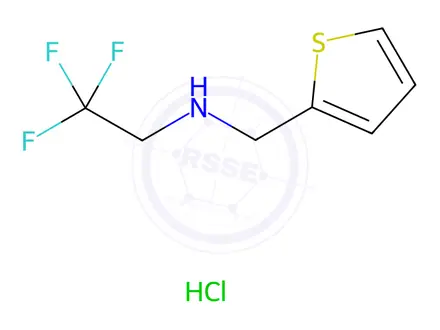 Chemical structure of (thiophen-2-ylmethyl)(2,2,2-trifluoroethyl)amine hydrochloride