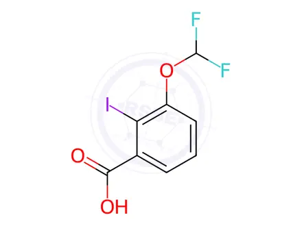 Chemical structure of 3-(Difluoromethoxy)-2-iodobenzoic acid
