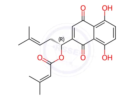 Chemical structure of β,β-Dimethylacrylshikonin