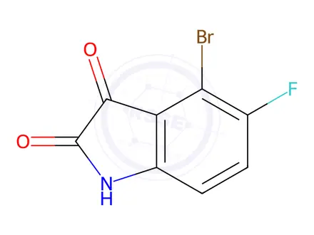 Chemical structure of 4-Bromo-5-fluoroindoline-2,3-dione