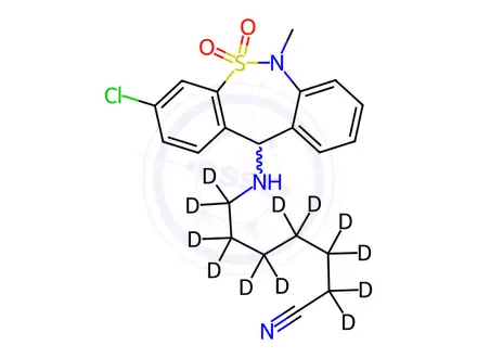 Chemical structure of Decarboxy Tianeptine-d12 Nitrile