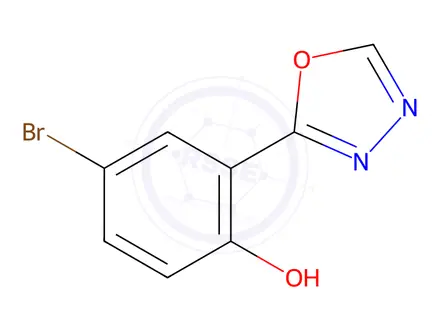 Chemical structure of 4-Bromo-2-(1,3,4-oxadiazol-2-yl)phenol