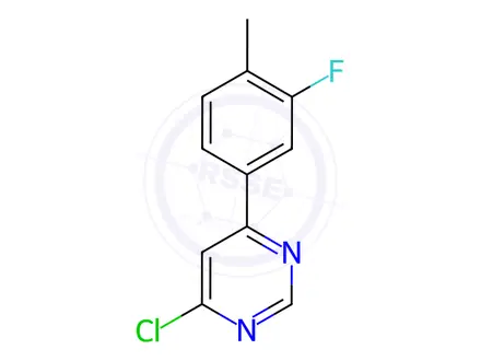Chemical structure of 4-chloro-6-(3-fluoro-4-methylphenyl)pyrimidine