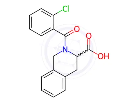 Chemical structure of 2-(2-Chlorobenzoyl)-1,2,3,4-tetrahydroisoquinoline-3-carboxylic acid