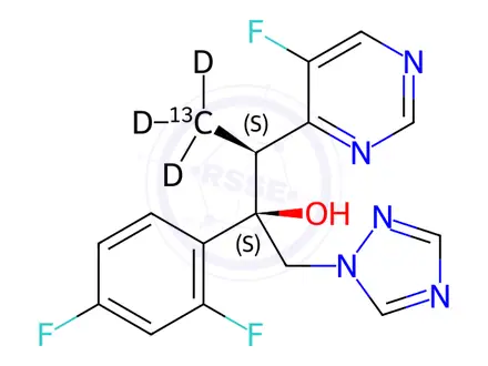 Chemical structure of Voriconazole-13C3