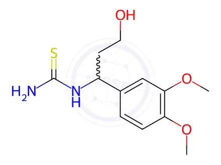 Chemical structure of 1-(1-(3,4-Dimethoxyphenyl)-3-hydroxypropyl)thiourea