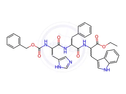 Chemical structure of Z-His-Phe-Trp-OEt