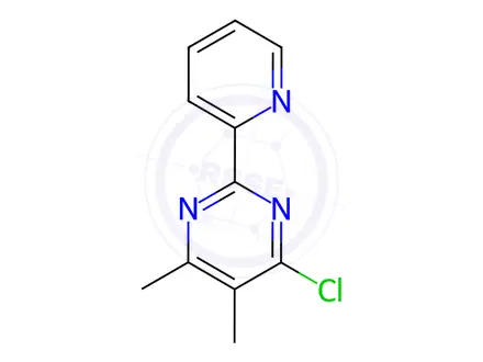 Chemical structure of 4-chloro-5,6-dimethyl-2-(pyridin-2-yl)pyrimidine