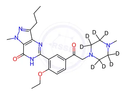 Chemical structure of Nor Acetildenafil-D8