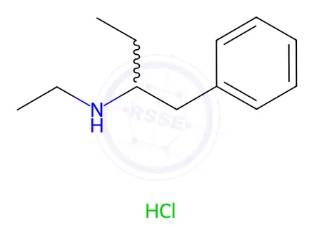 Chemical structure of N,α-Diethylphenethylamine Hydrochloride