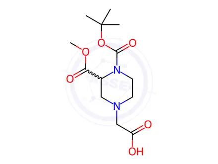 Chemical structure of 2-(4-(tert-Butoxycarbonyl)-3-(methoxycarbonyl)piperazin-1-yl)acetic acid