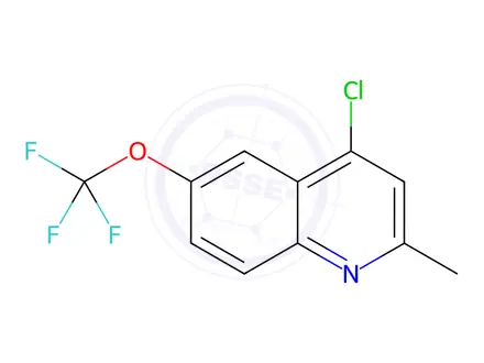 Chemical structure of 4-Chloro-2-Methyl-6-(Trifluoromethoxy)Quinoline