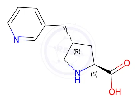 Chemical structure of (2S,4R)-4-(pyridin-3-ylMethyl)pyrrolidine-2-carboxylic acid dihydrochloride