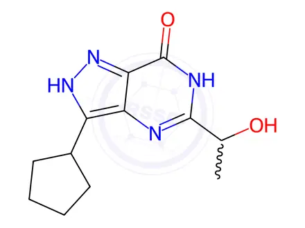 Chemical structure of 3-Cyclopentyl-5-(1-hydroxyethyl)-1,6-dihydro-7H-pyrazolo[4,3-d]pyrimidin-7-one