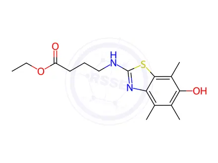 Chemical structure of Butanoic acid, 4-[(6-hydroxy-4,5,7-trimethyl-2-benzothiazolyl)amino]-, ethyl ester