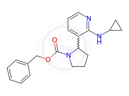 Chemical structure of Benzyl 2-(2-(cyclopropylamino)pyridin-3-yl)pyrrolidine-1-carboxylate