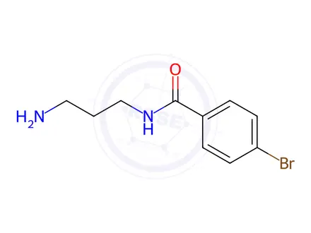 Chemical structure of N-(3-aminopropyl)-4-bromobenzamide