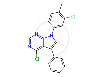 Chemical structure of 4-chloro-7-(3-chloro-4-methylphenyl)-5-phenyl-7h-pyrrolo[2,3-d]pyrimidine