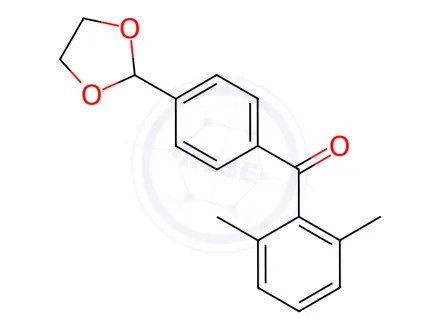 Chemical structure of (4-(1,3-Dioxolan-2-yl)phenyl)(2,6-dimethylphenyl)methanone