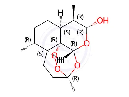 Chemical structure of alpha-Dihydroartemisinin