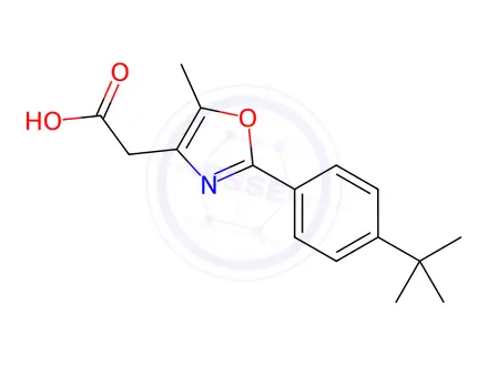 Chemical structure of 2-(2-(4-(Tert-butyl)phenyl)-5-methyloxazol-4-yl)acetic acid