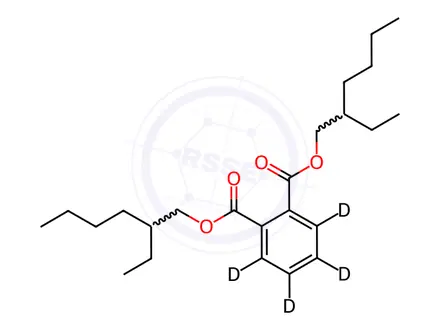 Chemical structure of Phthalic acid, bis-2-ethylhexyl ester-d4