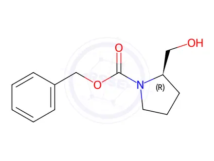 Chemical structure of (R)-Benzyl 2-(hydroxymethyl)pyrrolidine-1-carboxylate
