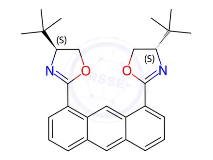 Chemical structure of (4S,4′S)-2,2′-(1,8-Anthracenediyl)bis[4-(1,1-dimethylethyl)-4,5-dihydrooxazole]