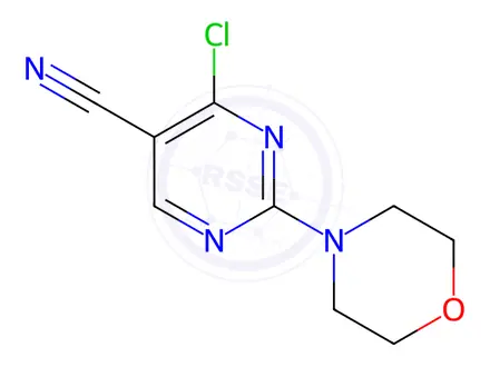 Chemical structure of 4-Chloro-2-morpholinopyrimidine-5-carbonitrile