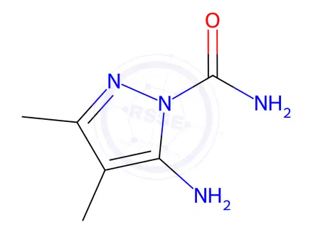 Chemical structure of 5-Amino-3,4-dimethyl-1H-pyrazole-1-carboxamide